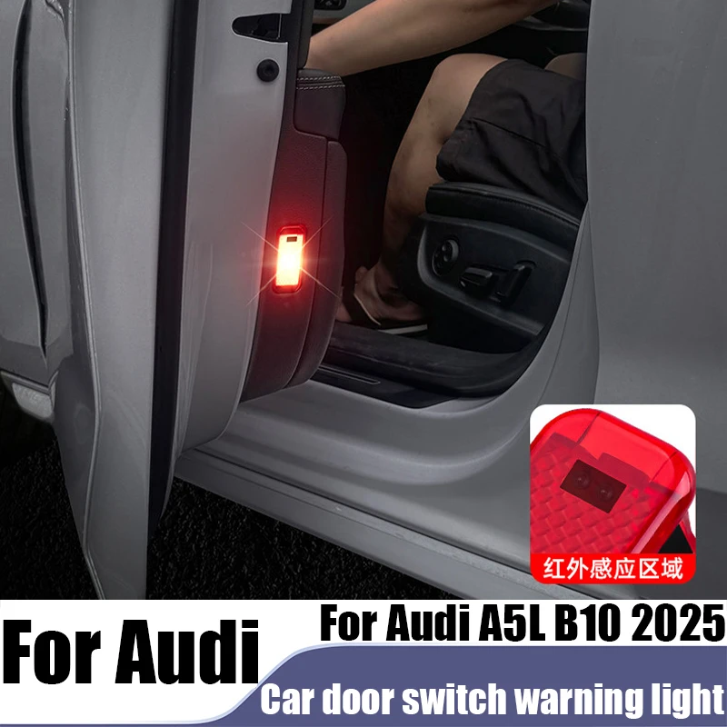 

For Audi A5L B10 2025 LED car door warning light door opening sensor anti-collision decorative light modified accessories