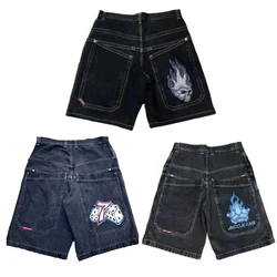 2024 Summer Y2K Hip Hop Pocket Baggy Denim Gym Shorts Mens Gothic Men Basketball Shorts Harajuku Gothic Retro Street Wear