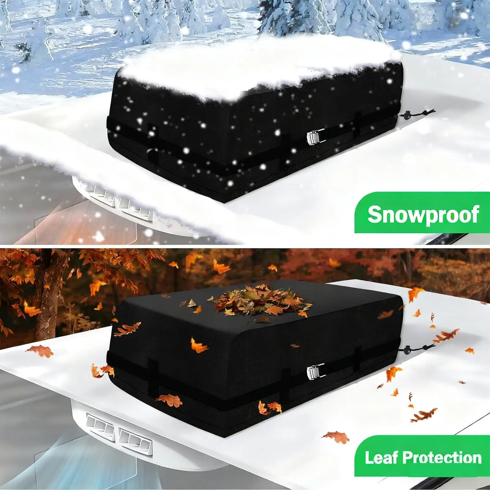 

RV Air Conditioner Cover Waterproof Oxford Cloth Motorhome Accessories Trailer AC Covers for RV Roof Unit for Outdoor Travel