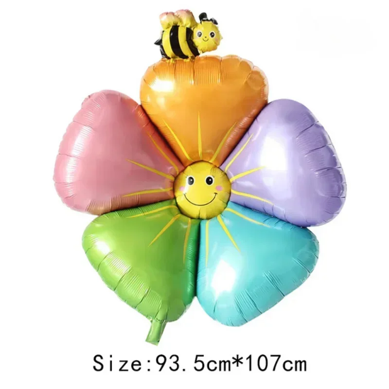 Großer Bienen-Weißer Gänseblümchen-Folienballon für Kindergeburtstag, Abschlussfeier, Muttertag, Partydekoration, Plumeria-Heliumballon – Detail 6