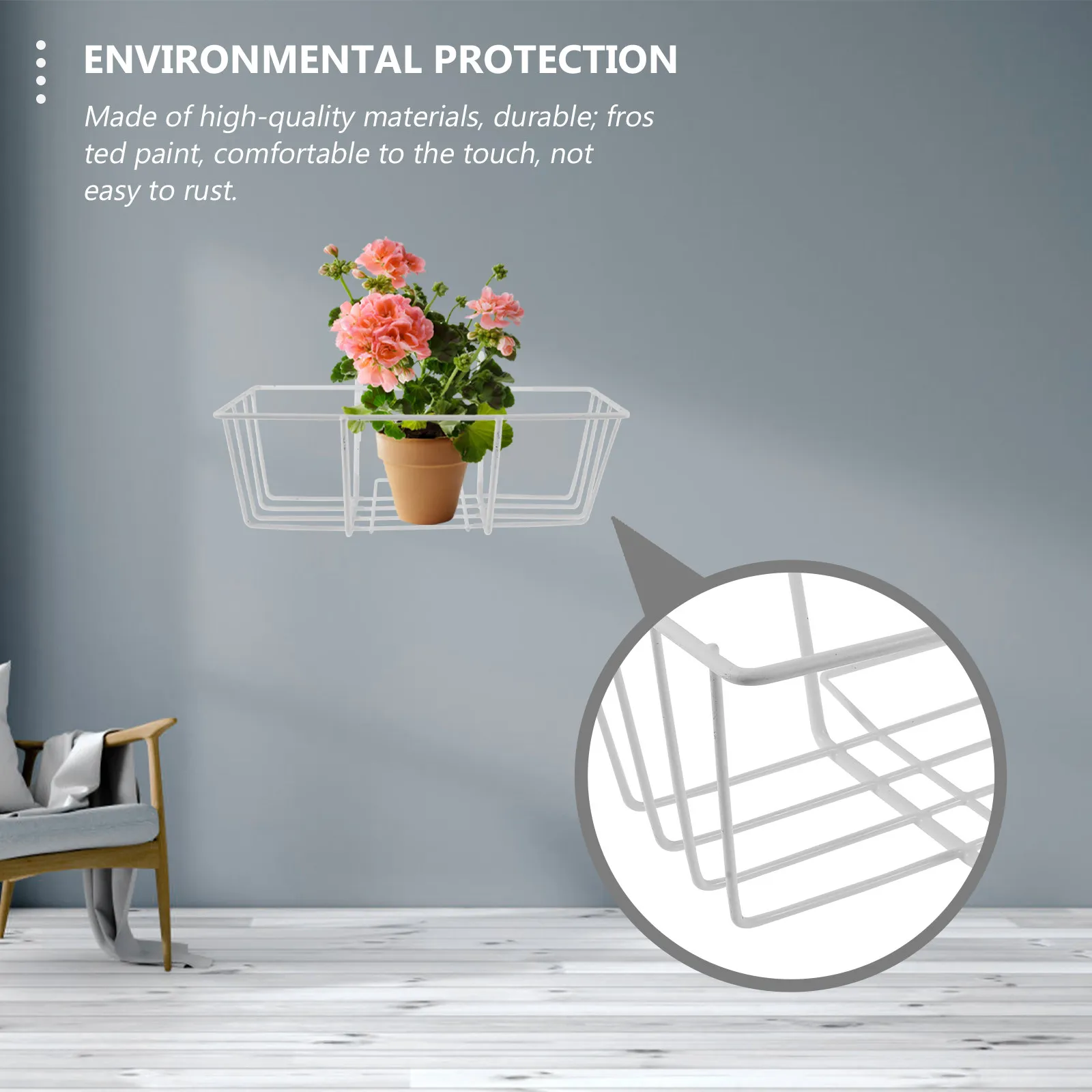 

1 шт. Железная подставка для растений, нержавеющая, сверхпрочная, для цветов, для балконных перил, уличная, вертикальная, для подвесных кашпо