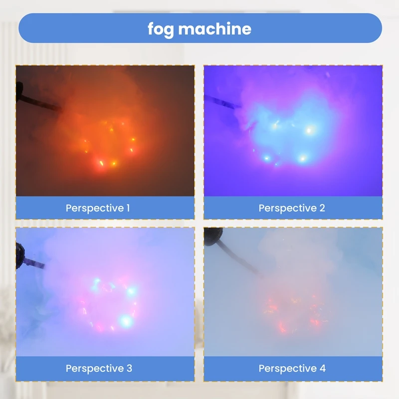 Halloween Mist Maker Fogger Fog Machine Fountain Mister Fogger Water Garden Pond Foggers With 12 LED Light Flashes