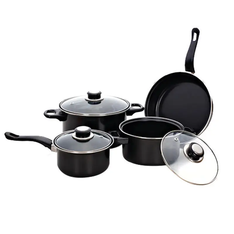 13pcs Cheap Kitchen Housewares, Iron Non Stick Cook Design Kitchen Pots Carbon Steel Cookware Sets