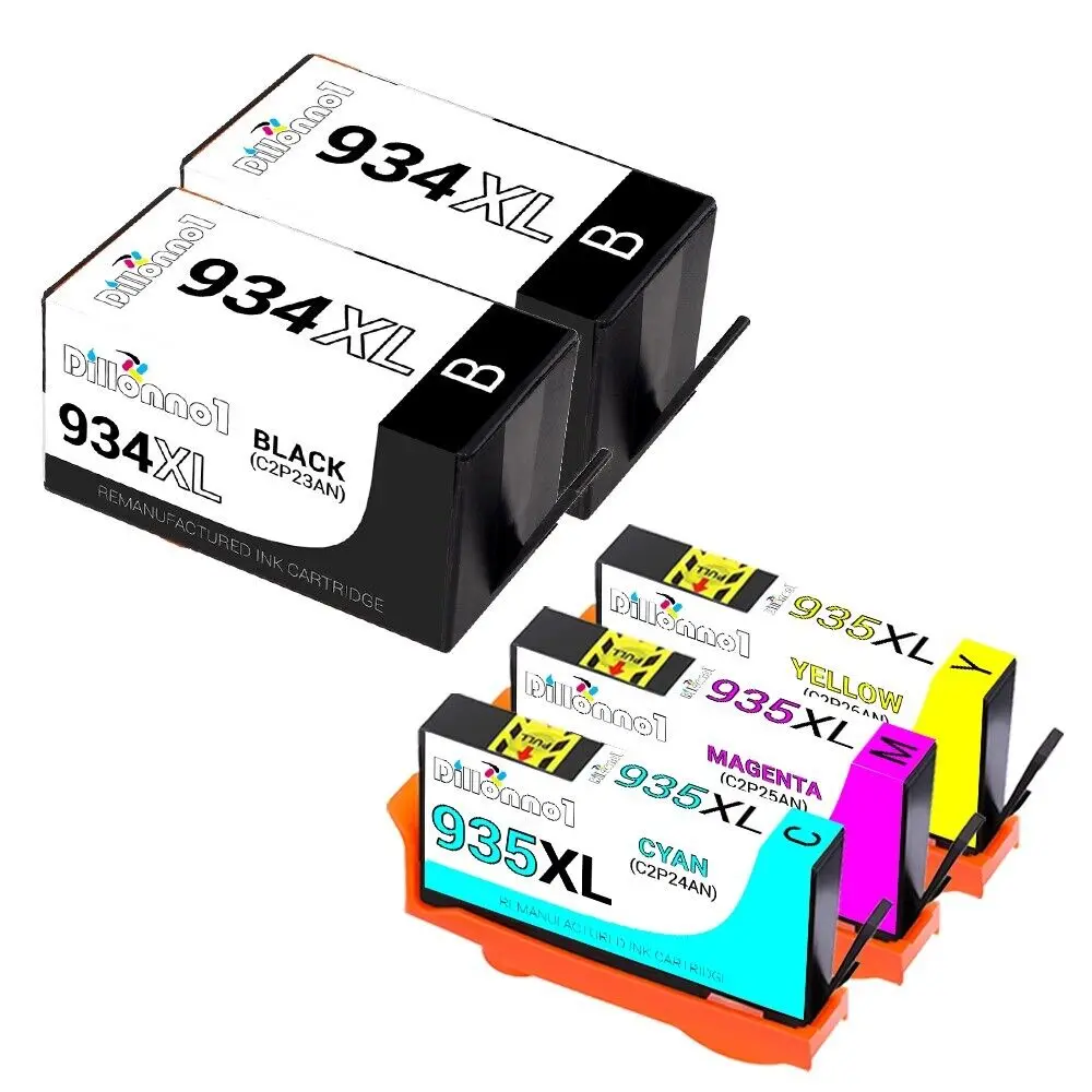 5แพ็คสำหรับ HP # 934XL # 935XL ตลับหมึกสำหรับ HP Officejet 6812 6815