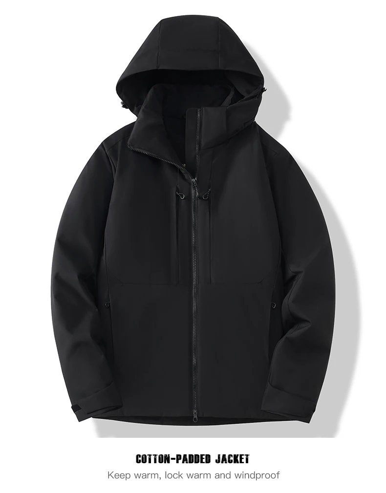 JNLN Warme Fleecejacke für Herren und Damen, wasserdicht, winddicht, Wintermantel, Unisex, Outdoor, Wandern, Camping, Skifahren, Klettern, Windjacke – Detail 14