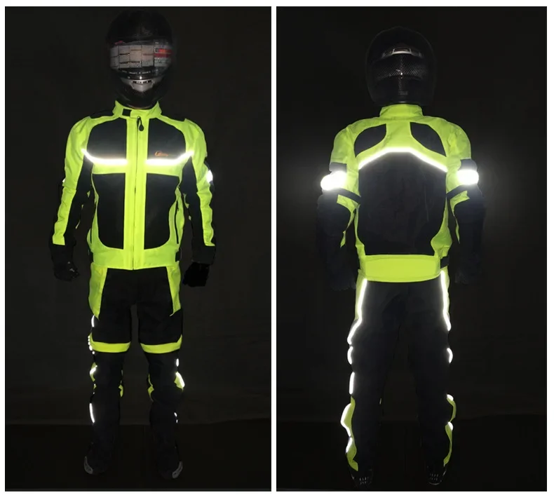 Motorcycle Cycling Suit Man Protective Motorbike Riding Jackets Reflective Summer Cycle Pants Winter Thermal Rider Clothes Warm