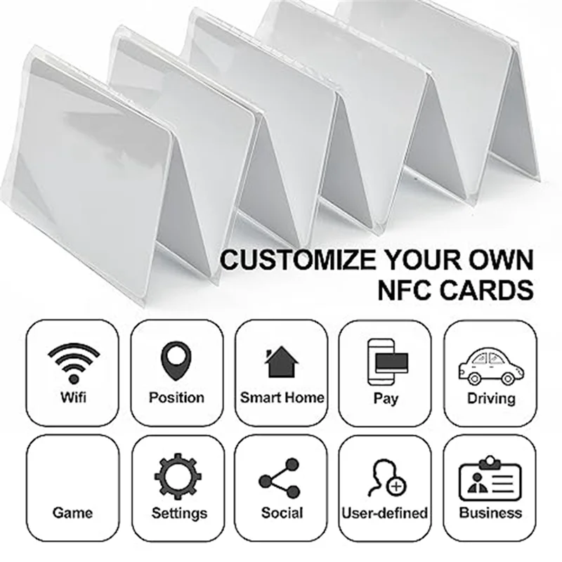 100 PCS NTAG215 NFC карты, пустые 215 NFC карты, 215 бирок, перезаписываемые NFC карты 504 Bytes, память для всех устройств с поддержкой NFC