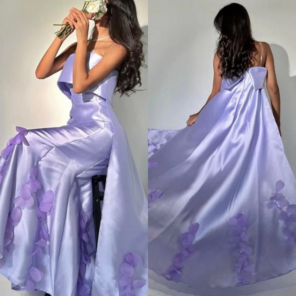 

Ball Fashion High Quality Strapless Gown Sweep/Brush Formal Ocassion Flower Satin vestidos para eventos