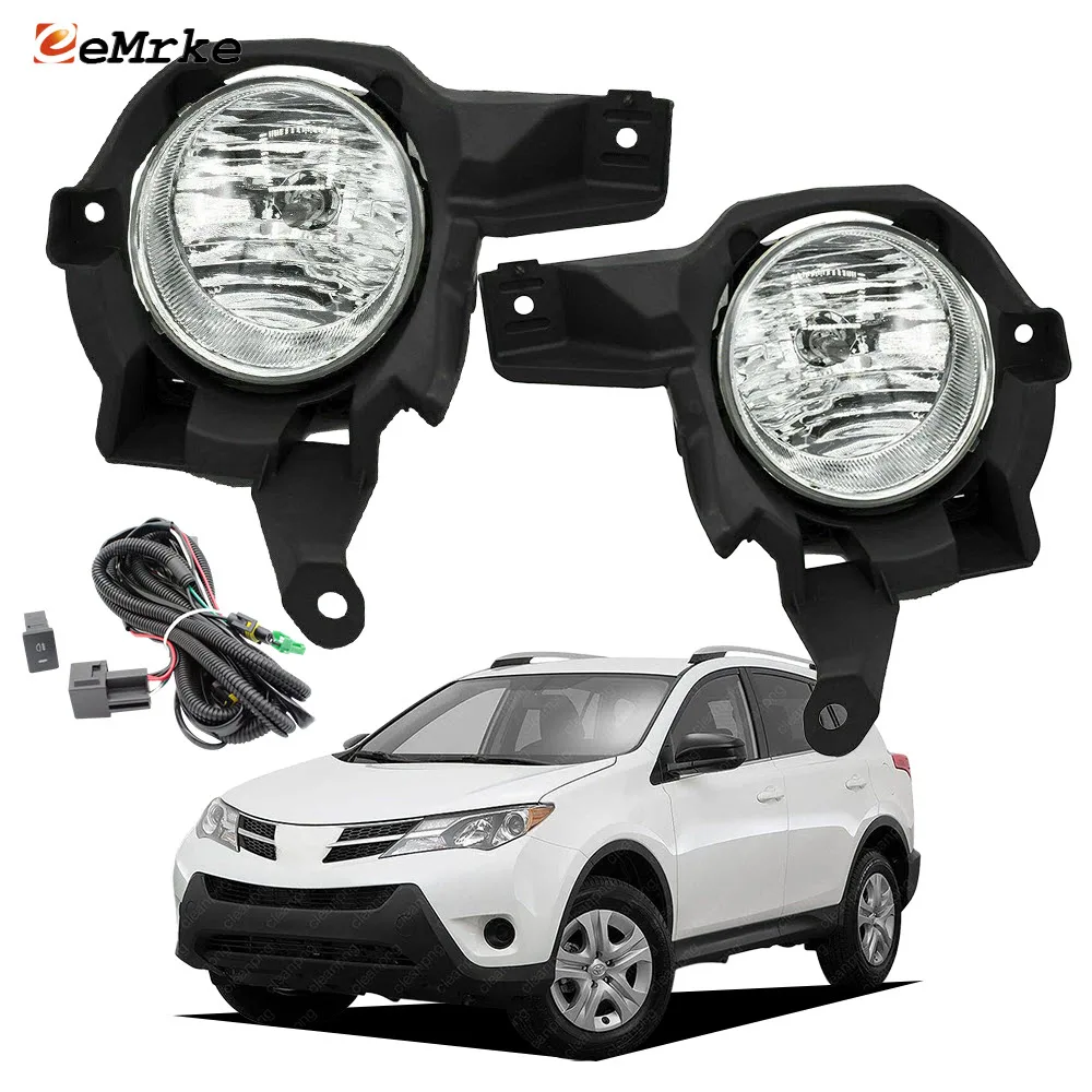 Upgrade Halogen Fog lights For Toyota RAV4 XA40 2013 2014 2015 Headlight Fog Lamp Cable + Switch Cover Grille Bracket Holder