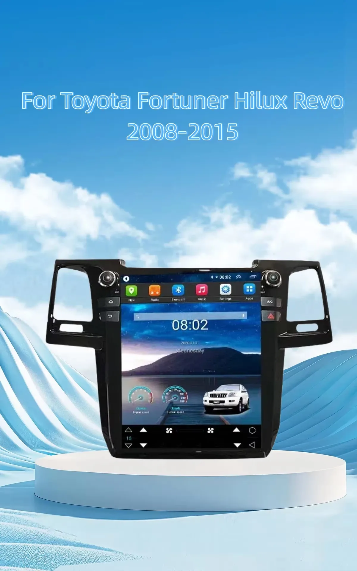 Android14 Carplay Auto Car Radio For Toyota Fortuner HILUX Revo Vigo 2007-2015 Video Player Autoradio Navigation GPS 360 Camera