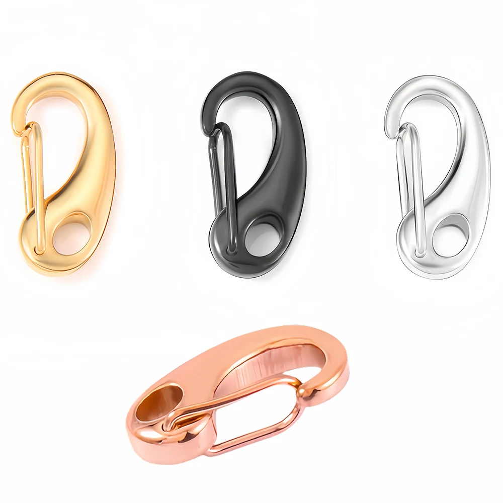 3 Stück Edelstahl-Hummer-Verschluss, Karabinerhaken, D-förmige Schlüsselanhänger-Verbindungsstücke für Armbänder, Halsketten, Ketten, DIY-Schmuckherstellung – Detail 7