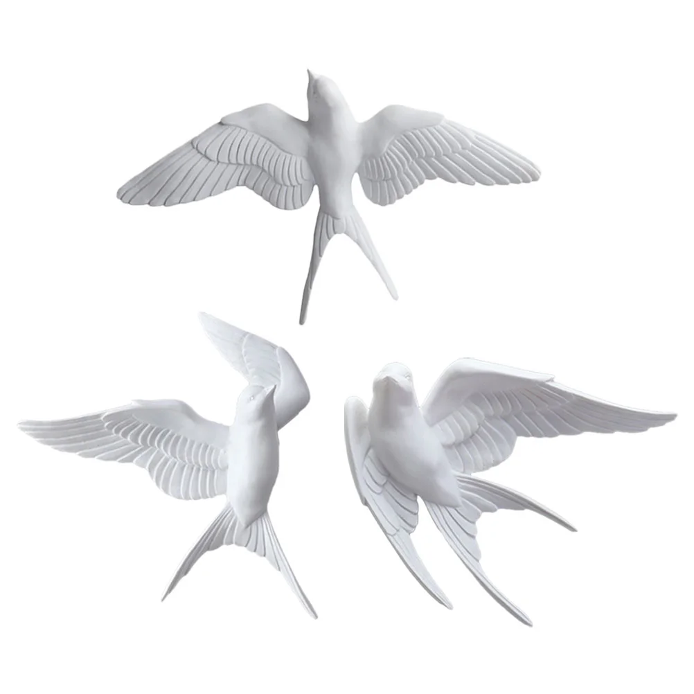 3Pcs Imitated Swallows Models Decorative Bird Models Swallows Statues Decorative Swallows Decors birds decor