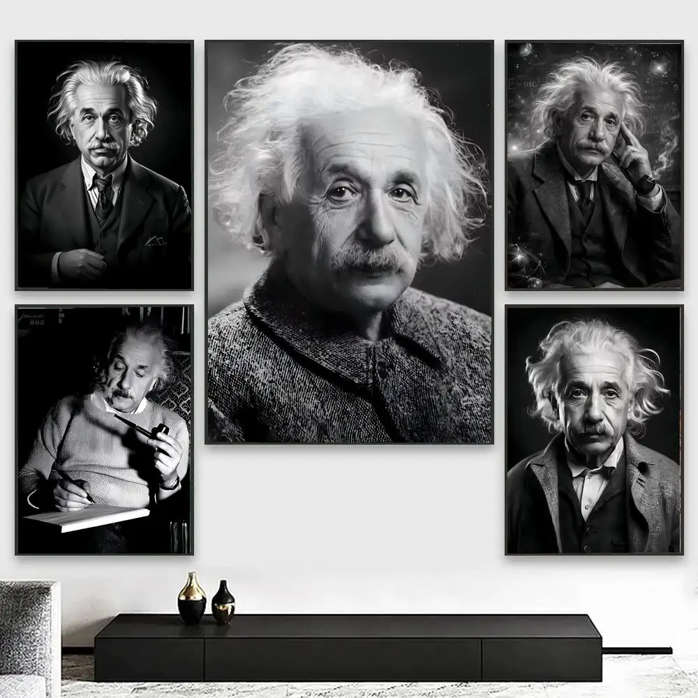 Character Albert Einstein Painting Calligraphy Canvas Art Styles, Wall Art Decor, Living Room Decor