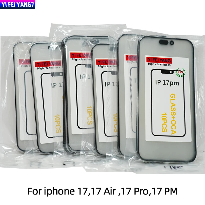 

Оригинальное отверстие 1:1, стекло + сенсорная панель OCA для iphone 17, 17 Air, 17 Pro, 17 Pro Max Glass + качество OCA Ori