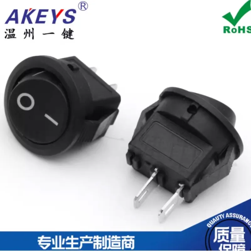 5 шт. AC 6A/250 В 10A/125 В 2-контактный SPST черная кнопка включения/выключения круглый кулисный переключатель для лодки KCD11-201 15 мм 5 шт. AC 6A/250 В 10A/125 В 2-контактный SPST черная кнопка включения/выключения круглый кулисный переключатель для лодки KCD11-201 15 мм