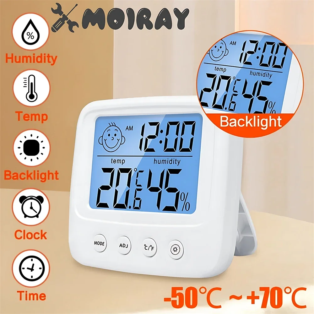 LCD Digital Temperature Humidity Meter Backlight Home Indoor Electronic Hygrometer Thermometer Weather Station Baby Room