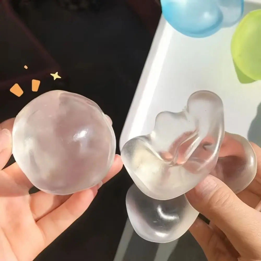 Blue Coconut Oil Squishy Ball Soft Transparent Ball Quick-rebound Squeeze Toy Clear Jelly Slow Rising Squishy Pearl Squishy Toy