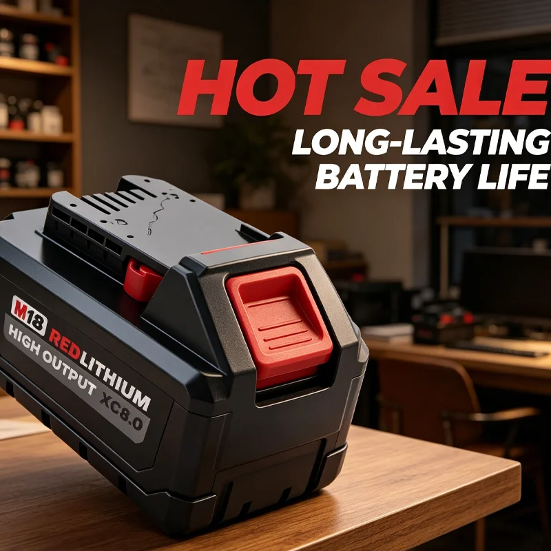 

Milwaukee Replacement 18V M18 8.0Ah Lithium ion Battery 48‑11‑1880 21700 Cells All‑Day Runtime for Wrench Contractor Job‑Site