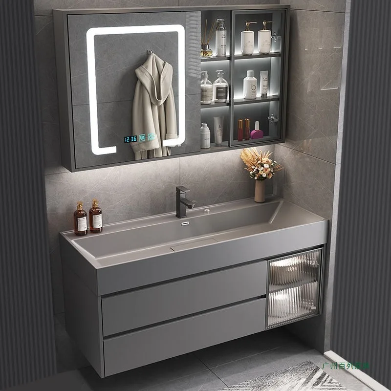 خزانة حمام كبيرة، حوض غسيل متكامل، مغسلة، حوض غسيل، حمام، مجموعة خزانة مغسلة قابلة للتخصيص #3