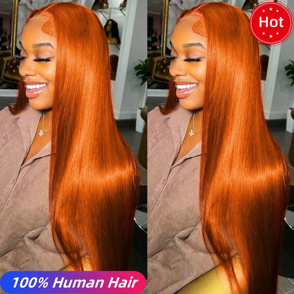 Perruque Lace Front Wig 200 naturelle lisse-cheveux humains, 13x6 HD, densité 100%, pour femmes