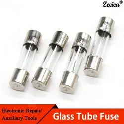 50/100 pz tubo di vetro fusibile 5x20MM 0.1A 0.2A 0.5A 1A 2A 3A 4A 5A 6A 8A 10A 12A 15A 20A 30A 25A 250V fusibili a soffiaggio rapido fusibili