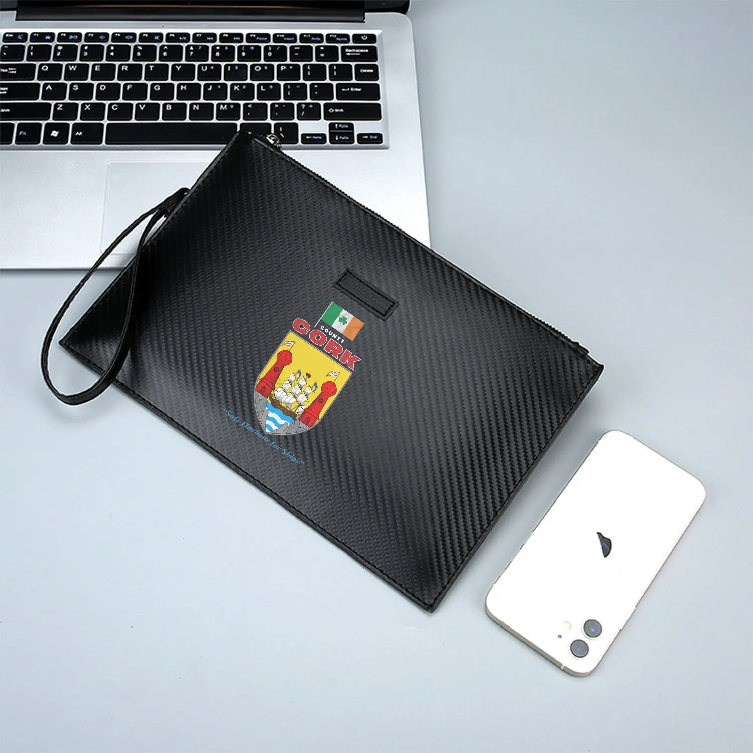 معطف من الأسلحة والسفينة والمشارب والأعلام حقيبة يد رجالية PU مطبوعة أنيقة وعملية للحمل اليومي