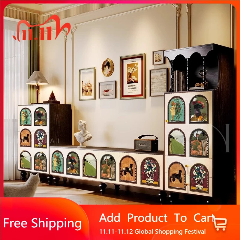 

Retro Display Tv Stands Luxury Mid Century Salon Living Room Cabinets Tv Table Wood Aesthetic Muebles Para Tv Replica Furniture