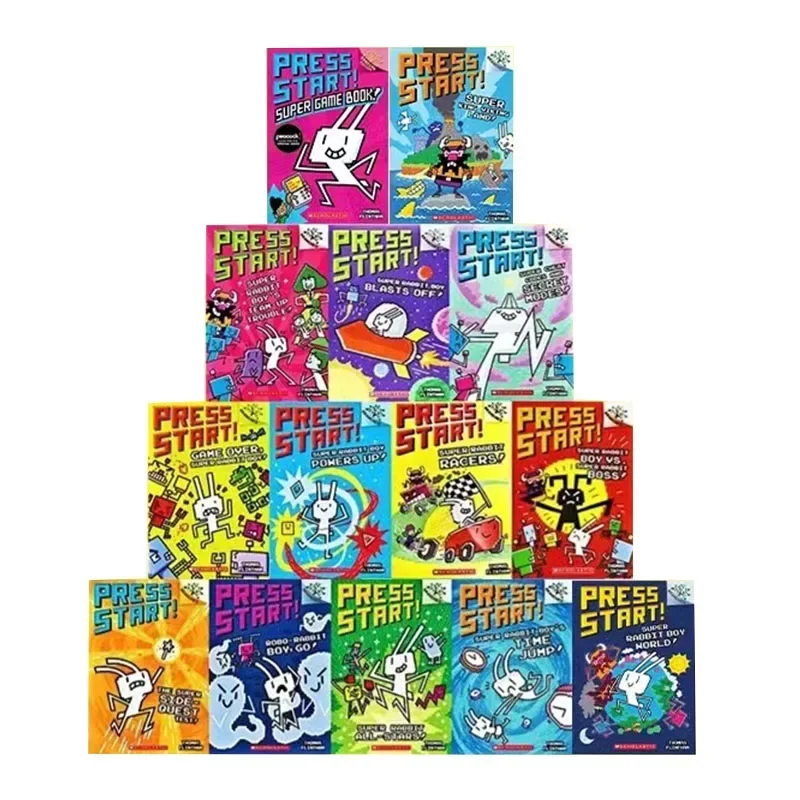 New 14 Books/set English Press Start!Super Rabbit Boy Reading Edition Scholastic Branches Children Cartoon for Kid Books