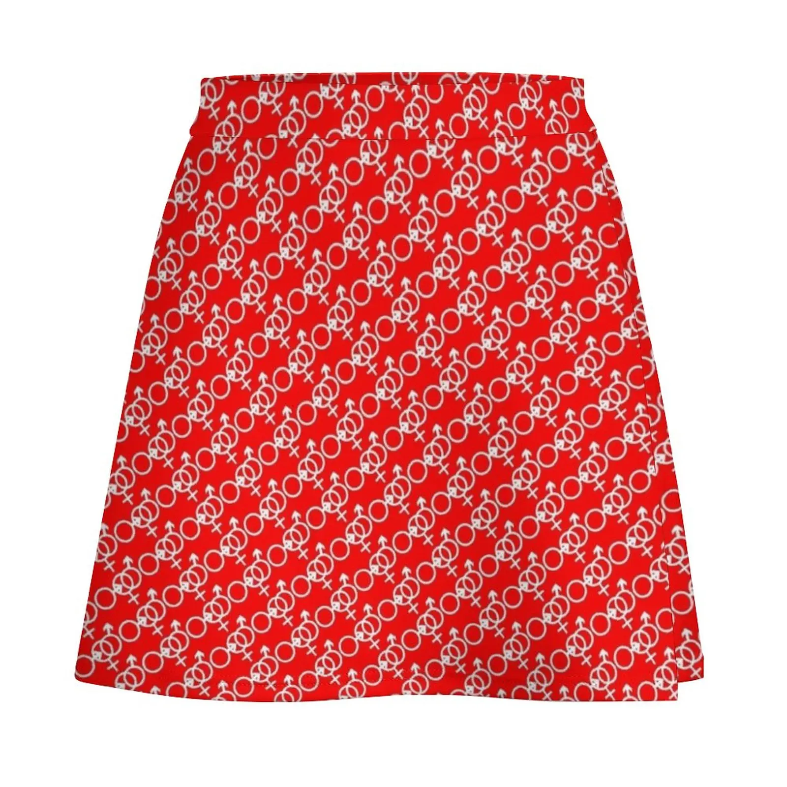 Hot Wife Secrets - Hot Wife Motif white on red Mini Skirt korean women's clothes girls skirt japanese fashion fairy core
