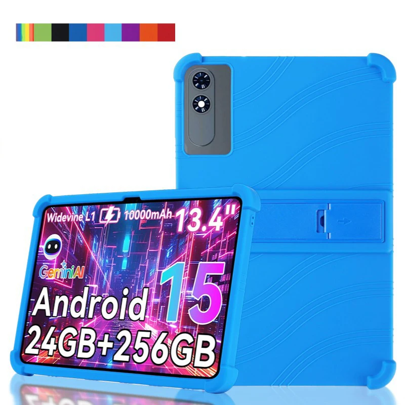 Universal Soft Silicone Protective Case with Stand for QDDQ P90 13.4inch Tablet (Kids' Cover ) Tablet Shockproof Holder Sticker