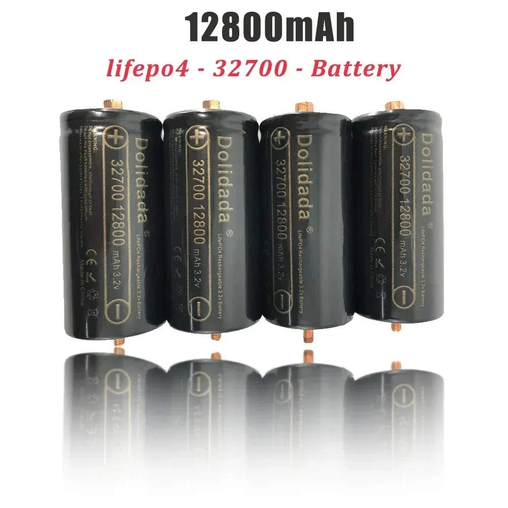 100% Original 32700 12800mAh 3.2V Lifepo4 Rechargeable Batteries Professional Lithium Iron Phosphate Power Battery with Screw