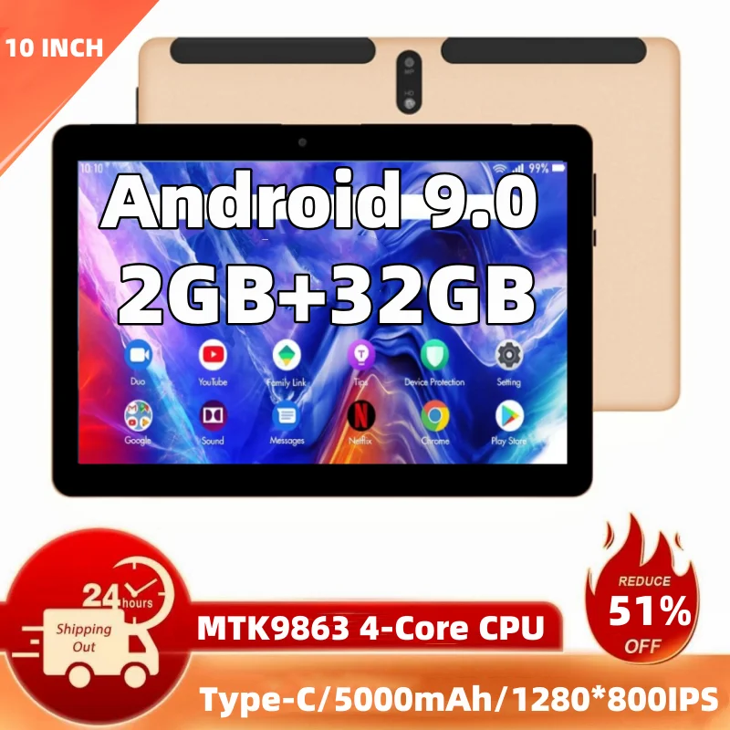 Nieuwe 10.1 Inch Android 9.0 4G Telefoongesprek Tablet Pc 3Gb Ram 32Gb Rom Mtk9863 Quad-Core 1280*800 Ips Dual Sim Camera Achteraan 5.0M