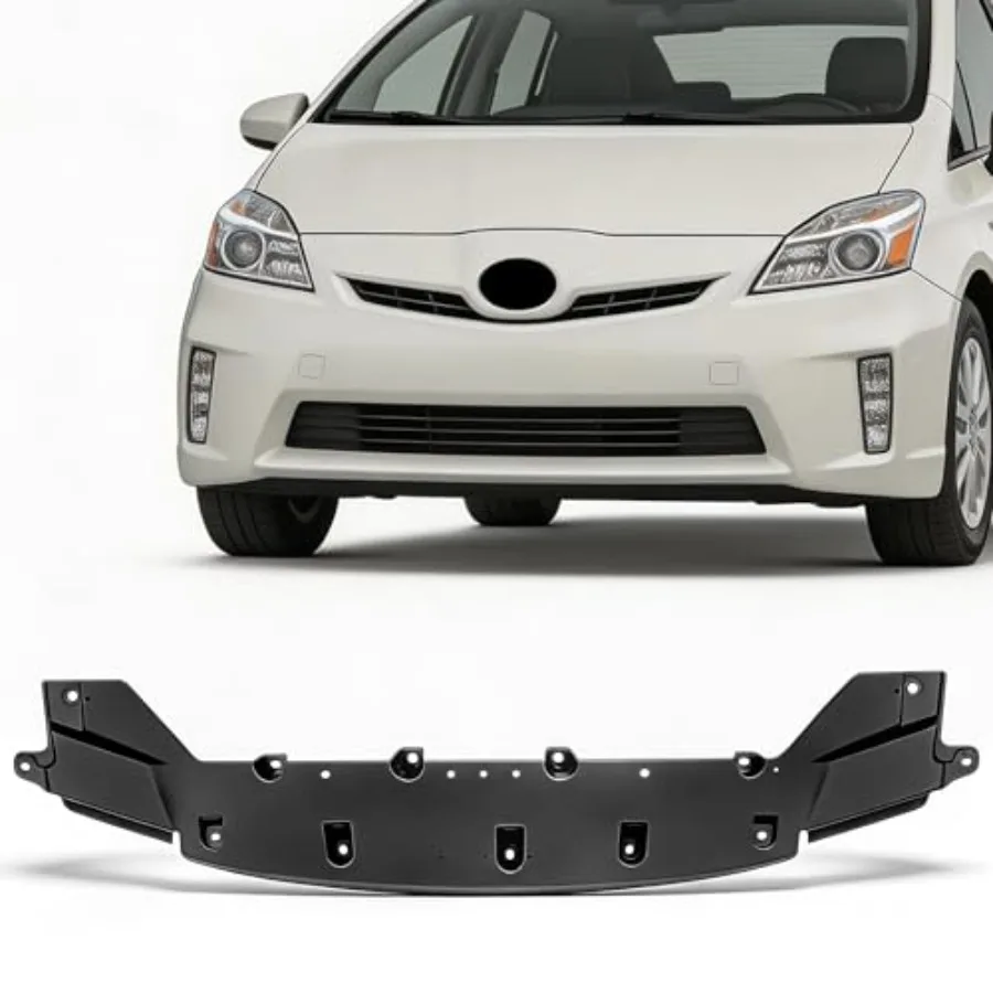 

Front Bumper Lower Spoiler Splash Shield for Toyota Prius Plug-in 2010-2015,Black Plastic, Durable Protection