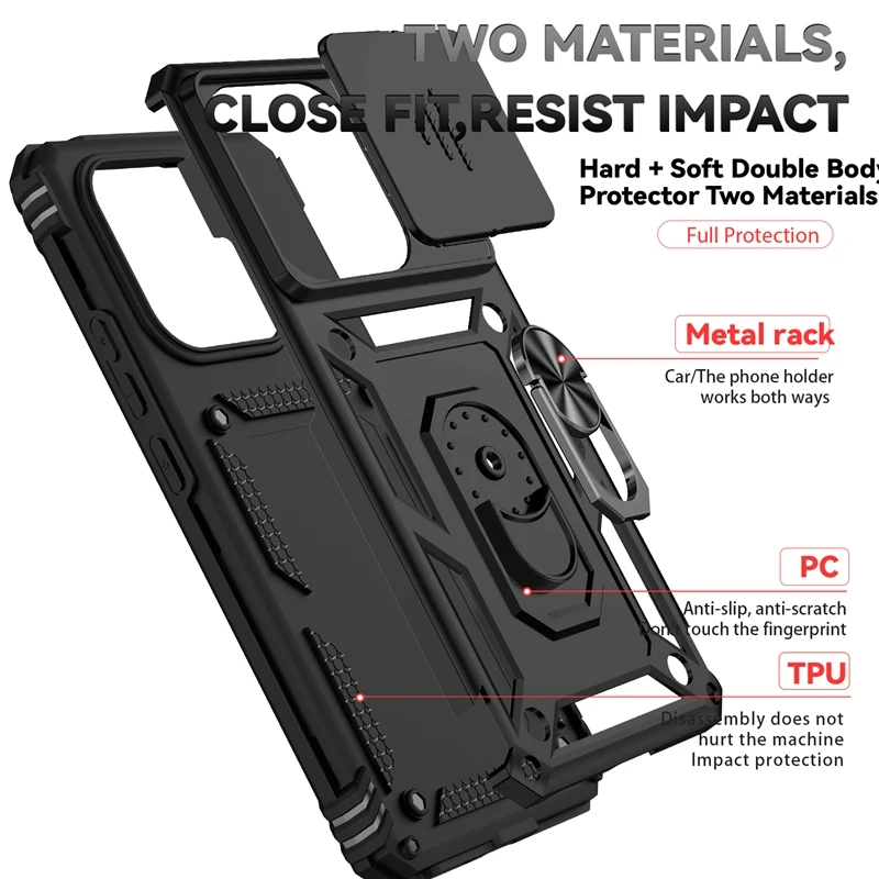 For Xiaomi Redmi Note 14 4G Case Ring Holder Armor Shockproof Coque For Redmy Note14 Note 14 Lens Protect Cover