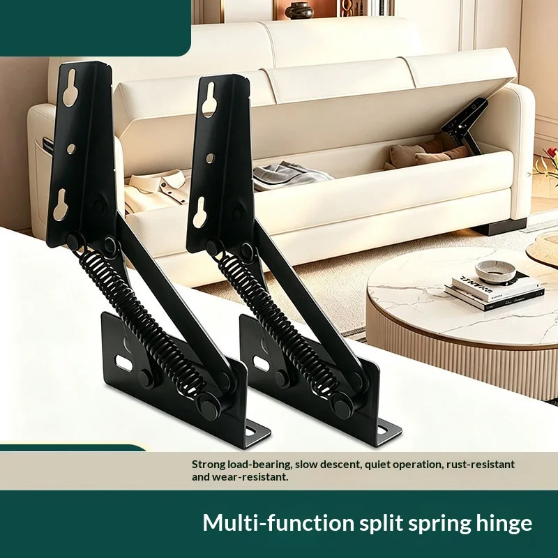 Thickened Black Cold-Rolled Steel Shoe Bench Hinge Storage Box Detachable Hidden Hinge Storage Cabinet Spring Foldable Sofa Hing