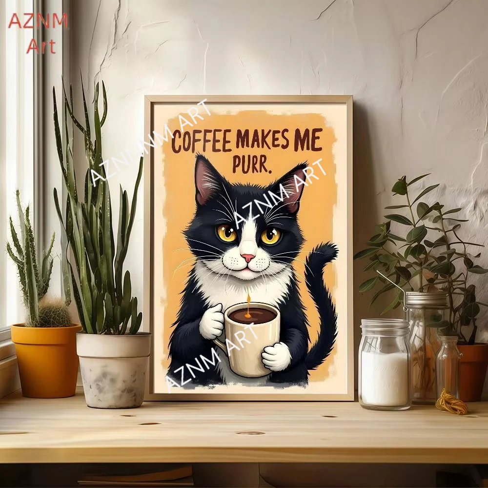 CAT ART Classic Movie Posters Vintage Room Bar Cafe Decor Wall Painting