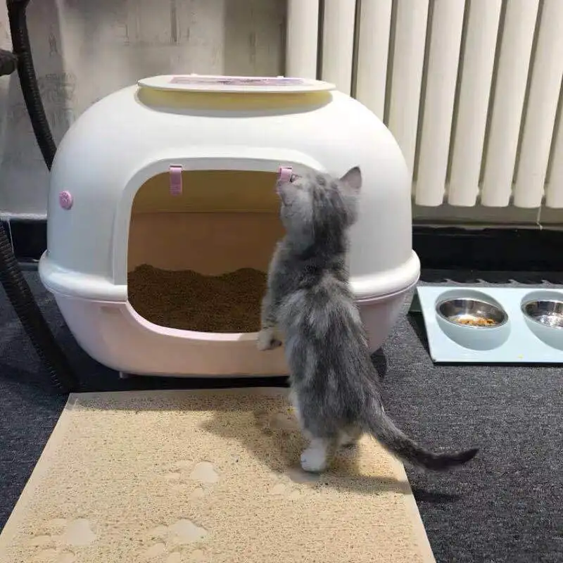 Caja de arena extra grande cerrada para gatos con control de olores - imagen 4