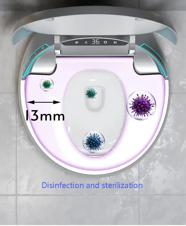 Ciotola per WC a forma di uovo con funzionamento automatico intelligente Nuovo design WC rotondo per bagno in ceramica intelligente montato a pavimento