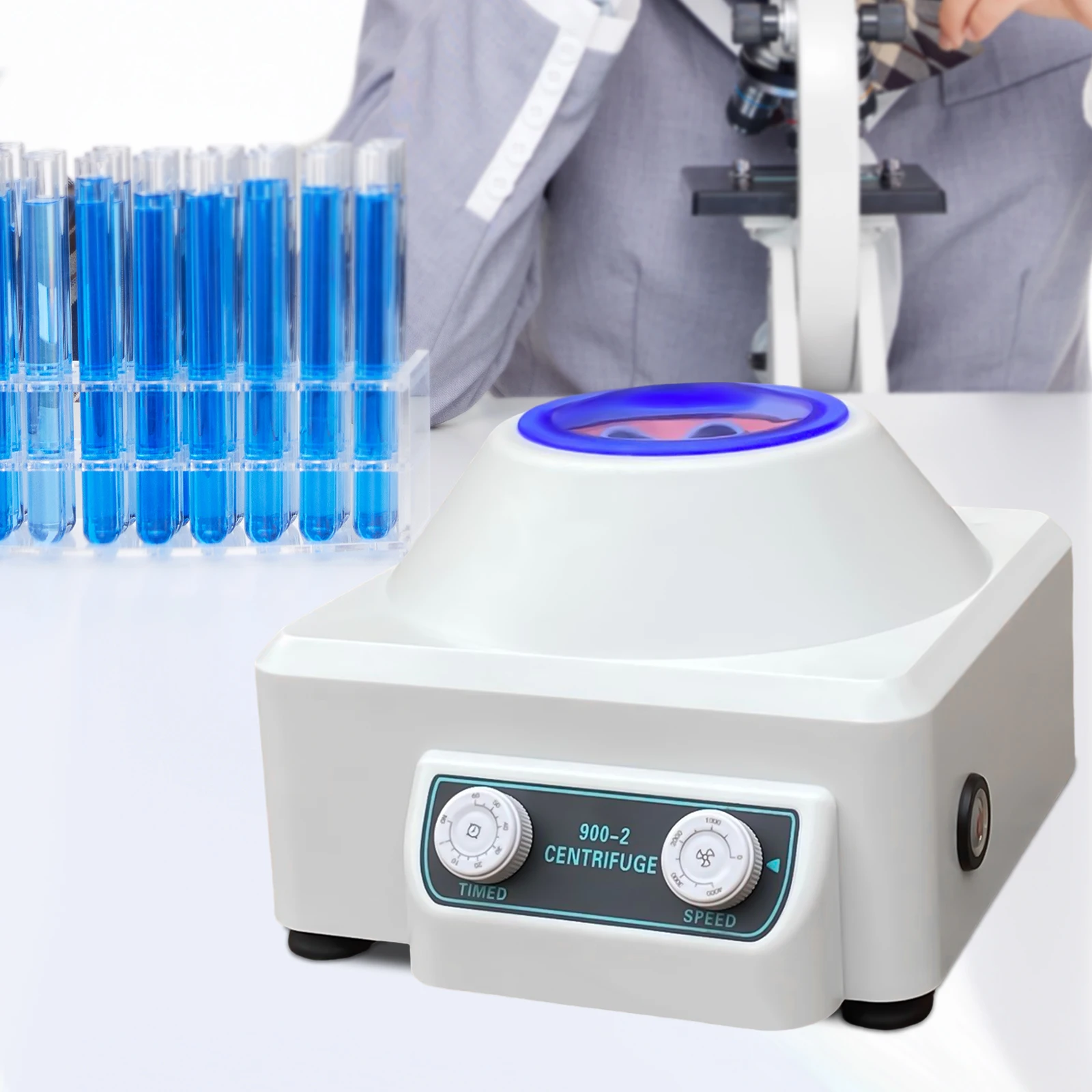 900-2 Digital Desktop Electric Centrifuges , Time & Speed Adjustable, 10ML*6 Rotors for Lab School Science Plasma Research