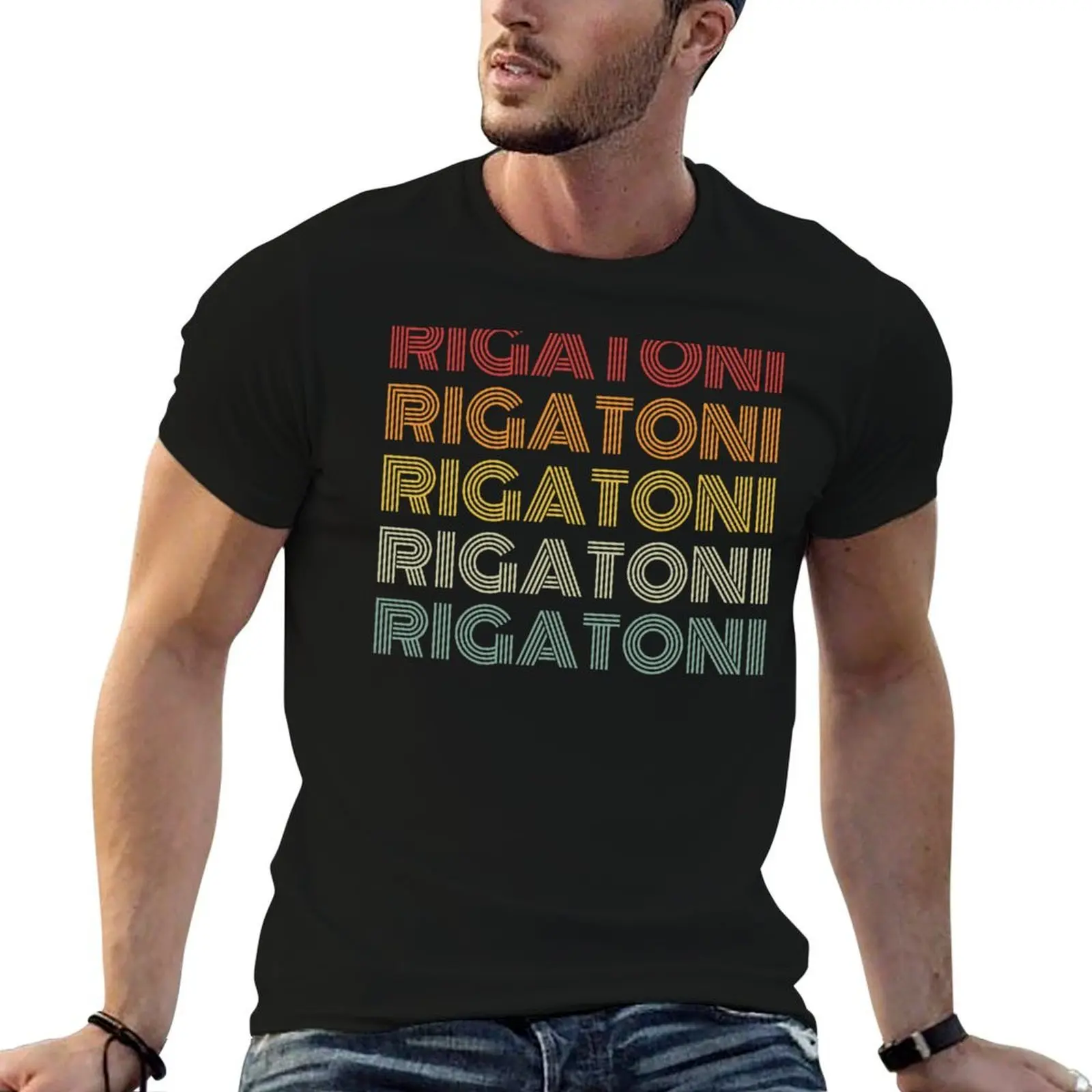 

Rigatoni Retro Style T-Shirt t shirt for man funny t shirts cotton T-Shirt