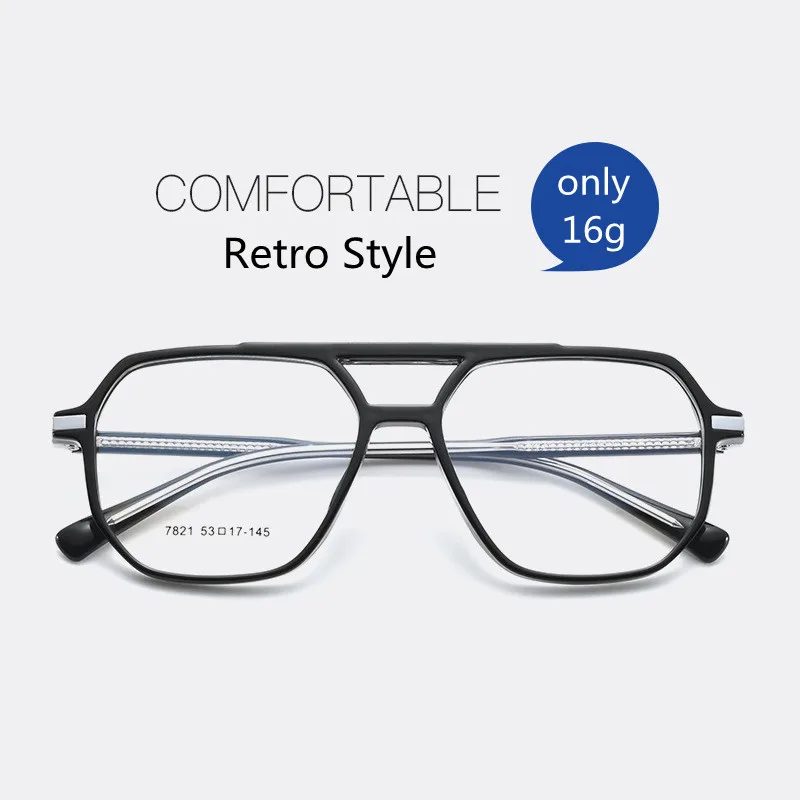 Transparent Double Beam Retro Flat Spectacles Myopia Glasses Frame Men And Women Trend Eyeglasses Optical prescription Eyewear