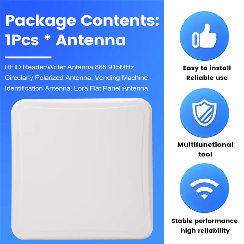 FEDI-N Female RFID Reader/Writer Antenna 868/915Mhz Mhz 10DB Circularly Polarized Lora Flat Panel Identification Antenna