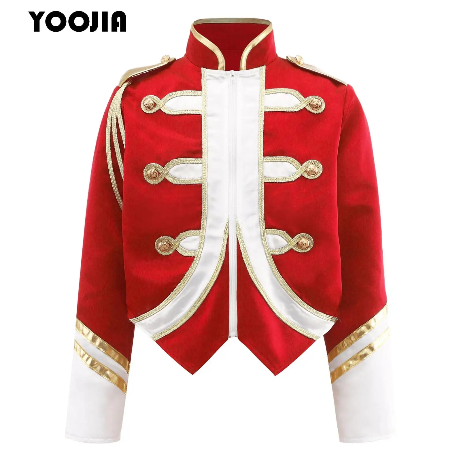 

Boys Girls Drum Trumpet Costume Halloween Nutcrackers Cosplay Royal Honor Guard Jacket Coat Uniform Circus Ringmaster Dress Up