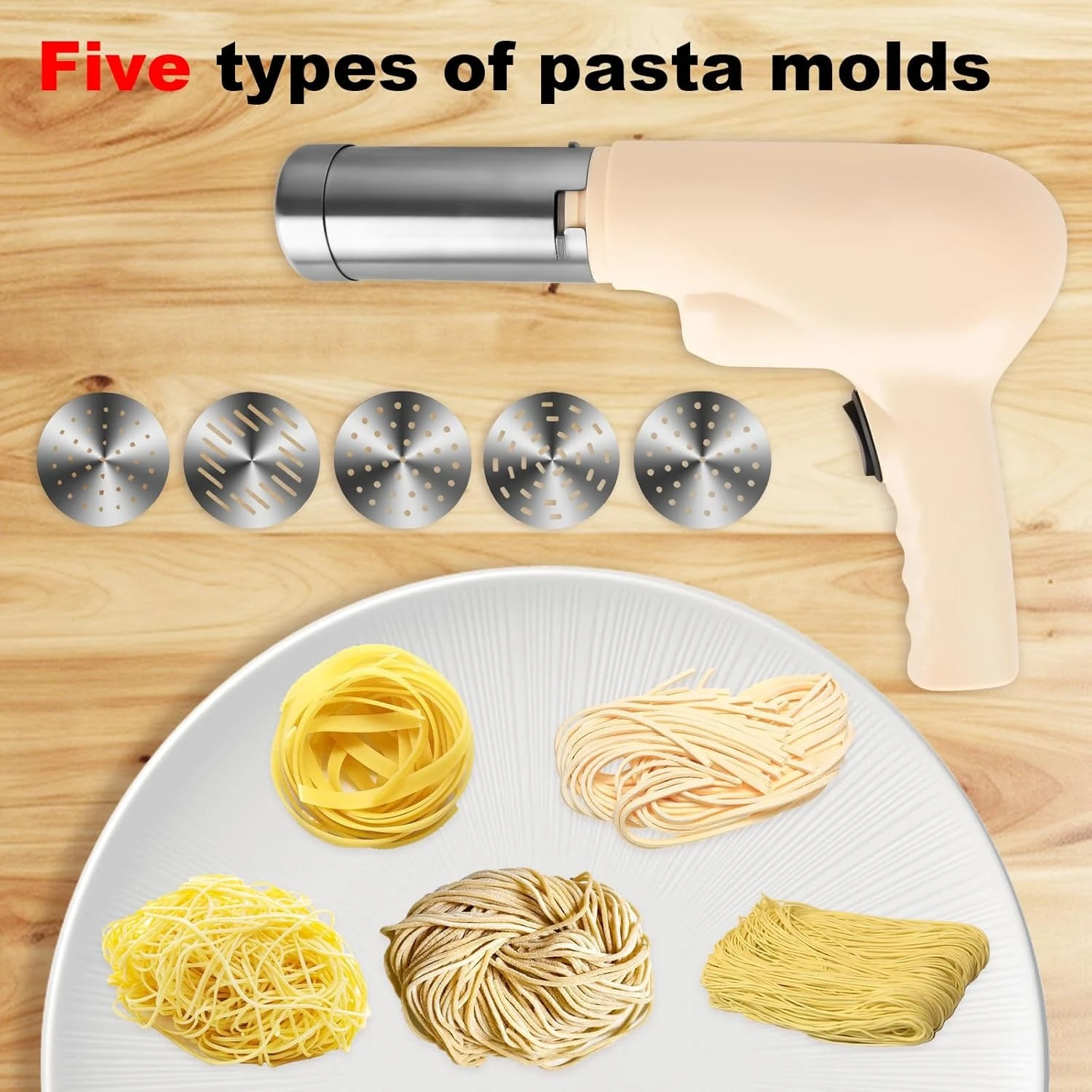 

Electric Pasta Maker Machine Automatic Spaghetti Noodle Maker Cordless Homemade Pasta Roller