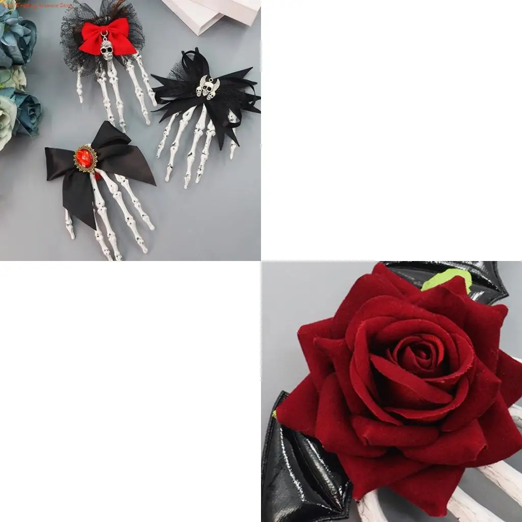 G92D 1PC Practical Skeleton Hand Hair Clip Halloween Costume Accessory Party Wear