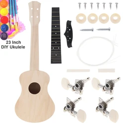 23 Inch Ukulele DIY Kit Concert Hawaii Guitar for Handwork Painting Parents-Child Campaign