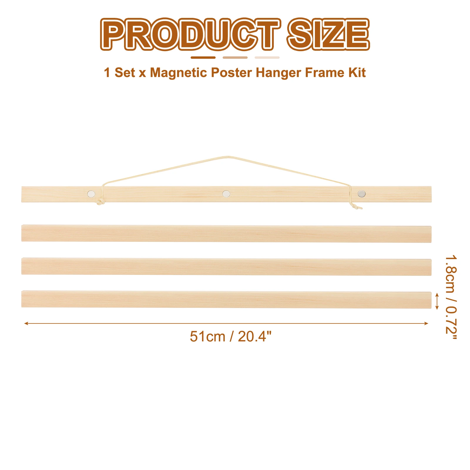 1Set Magnetische Poster Aufhänger Rahmen 16/20 Zoll Holz Magnet Bild Kleiderbügel Rahmen Foto Malerei Leinwand Poster Rahmen Kunst aufhänger