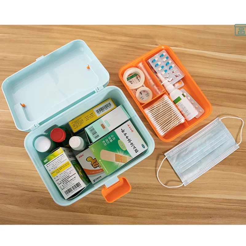 Mini Double-layer Medicine Box for Family Large-capacity Emergency Suitcase Plastic Medical Care Storage Home Organizer Case