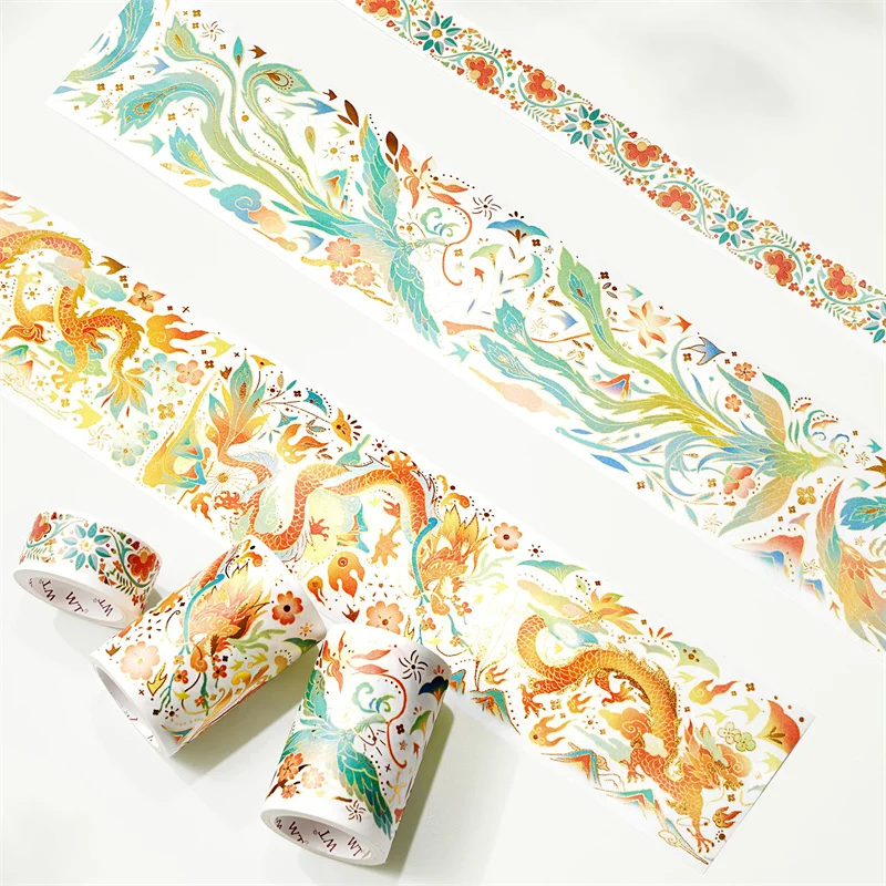 

Original WT 3rolls/set Year of the Dragon Washi Tape Set Diary Planner Scrapbooking Masking Tape Card Making Adhesive Sticker