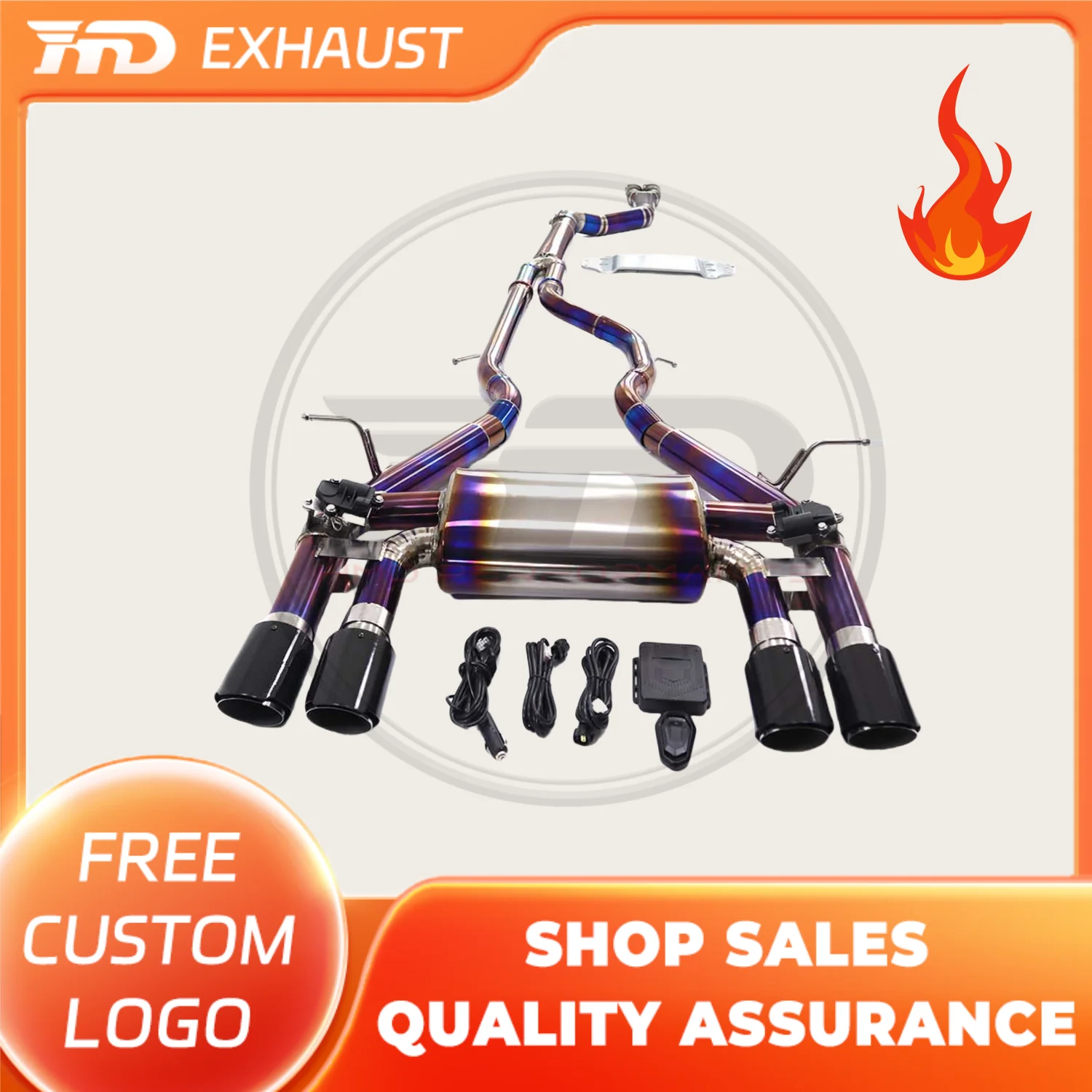 

HMD Hot Sales Titanium Exhaust Catback for BMW M3 M4 F80 F82 Purple Color With Electronic Valve Resonant Tube Car Parts